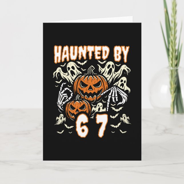 Funny Six Seven Meme Gen Alpha Haunted  Card (Front)