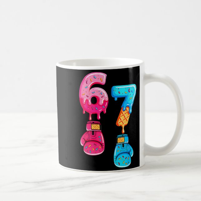 Funny Six Seven Meme Ice Cream Drip 67 Boxing  Coffee Mug (Right)