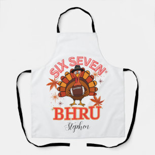 Funny Six Seven Meme Turkey Bruh,Postcard Apron