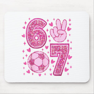Funny Six Seven Soccer Valentines Day Men Women Ki Mouse Pad