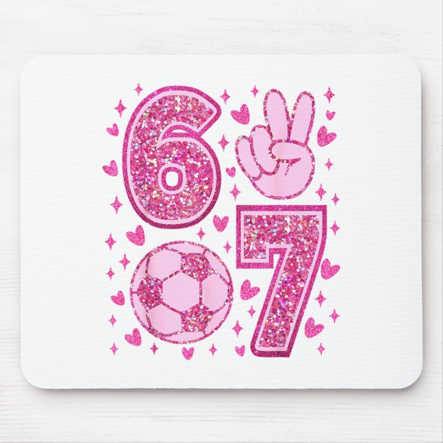 Funny Six Seven Soccer Valentines Day Men Women Ki Mouse Pad (Front)