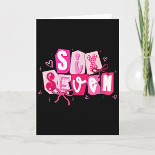 Funny Six Seven Valentine Coquette Bow Girl Kid Wo Card