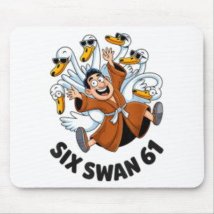 Funny Six Swan 61 Meme New Gen Alpha Slang Six One Mouse Pad