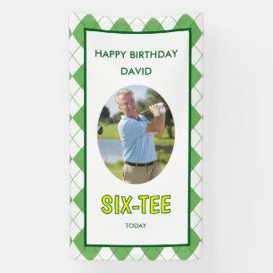 Funny Six-tee Golf 60th Birthday Banner
