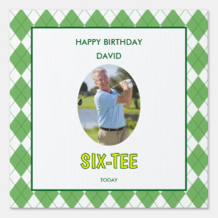 Funny Six-tee Golf 60th Birthday Sign