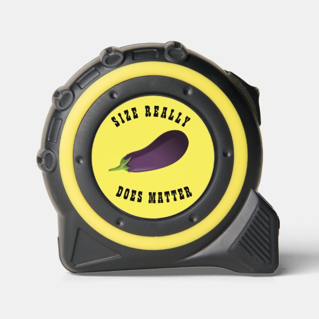 FUNNY SIZE REALLY DOES MATTER EGGPLANT  TAPE MEASURE (Front)