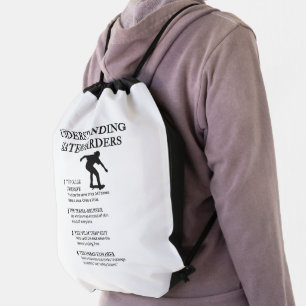 Funny Skate Culture Humor for Shredders Drawstring Bag