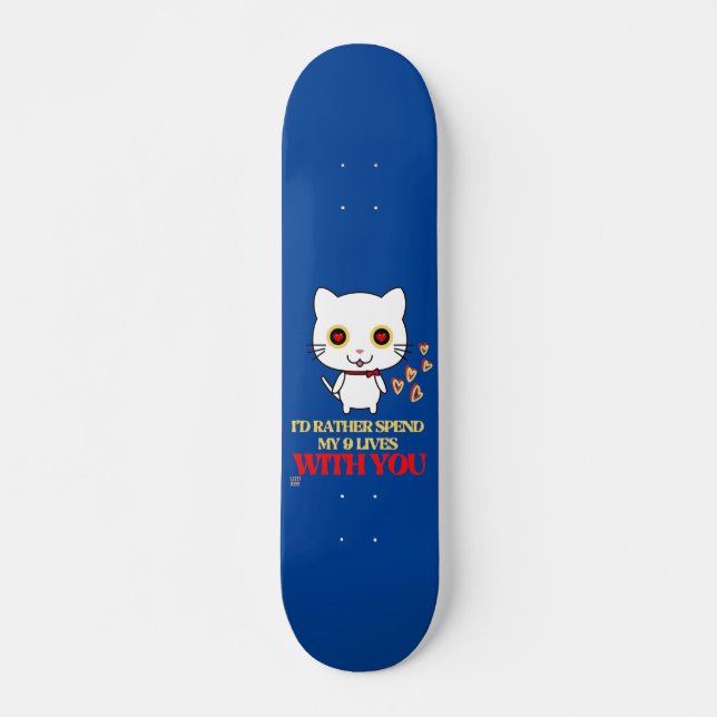 funny skateboard "CUTE CAT" (Front)