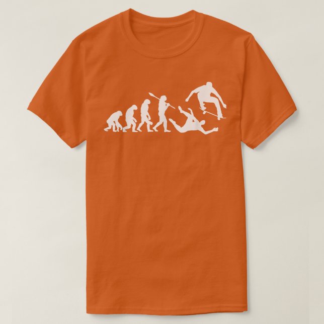 Funny Skateboard Evolution for Skateboarders  T-Shirt (Design Front)