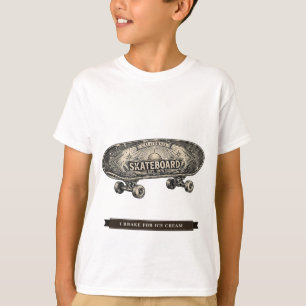 Funny Skateboard for Kids "I Brake For Ice Cream" T-Shirt
