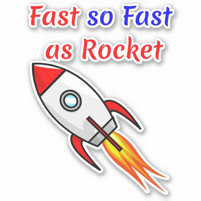 Funny Skateboard Skater Design - Speed Fast Rocket Sticker (Front)