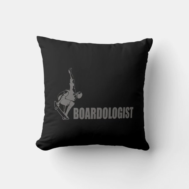 Funny Skateboarder Throw Pillow (Front)