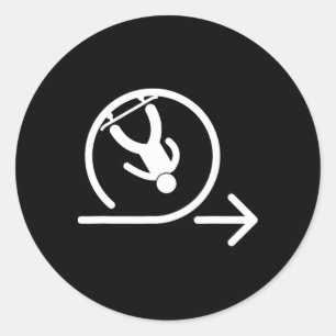 Funny Skateboarding Full Loop Skater Sports Kids B Classic Round Sticker