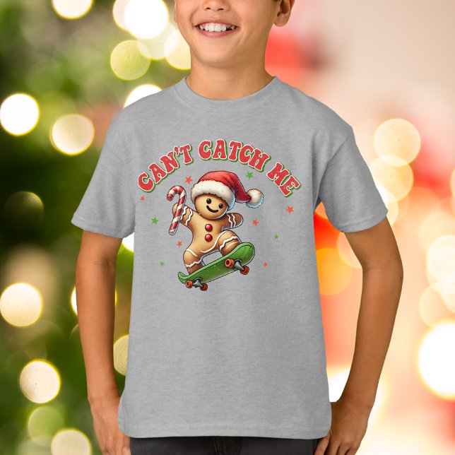 Funny Skateboarding Gingerbread Man Christmas T-Shirt (Creator Uploaded)