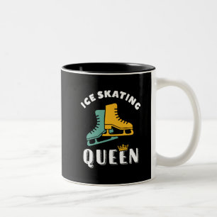 Funny Skater Girl Ice Skating Queen Two-Tone Coffee Mug