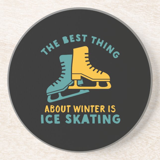 Funny Skater Quote Ice Skating Winter Sports Coaster (Front)