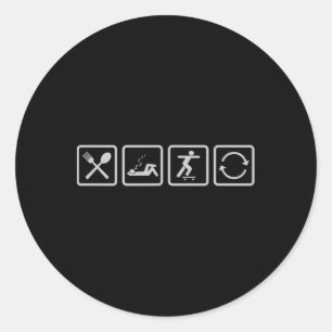 Funny Skater Skateboard Skateboarder Cool Skateboa Classic Round Sticker