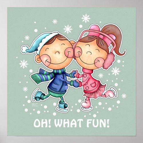 Funny Skating Kids Custom Gift Print