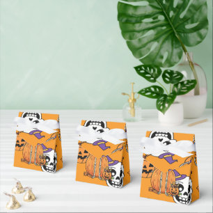 Funny Skeleton And Candy For Halloween Favor Boxes