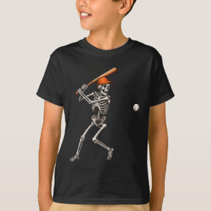 Funny Skeleton Batting Baseball Player Men Boys Ha T-Shirt