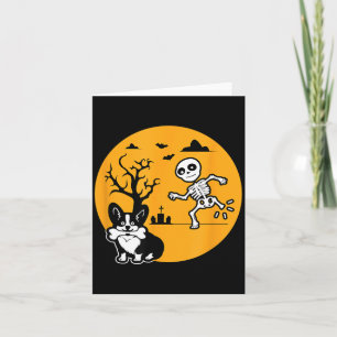 Funny Skeleton Bone Dog Lovers Shirt Halloween Card