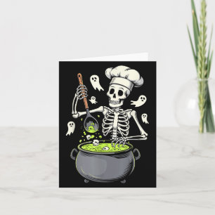 Funny Skeleton Chef Cooking Lovers Spooky Hallowee Card