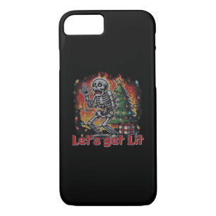 Funny Skeleton Christmas Let's Get Lit Classic iPhone 8/7 Case