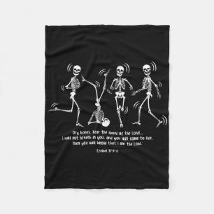 Funny Skeleton Dancing Dry Bones Come Alive Hallow Fleece Blanket