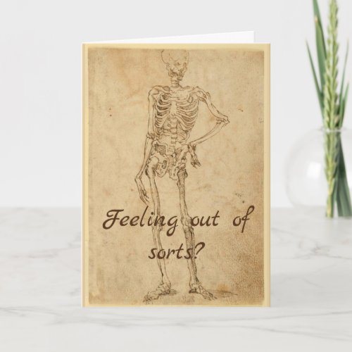 Funny Skeleton Drawing Get Well Card