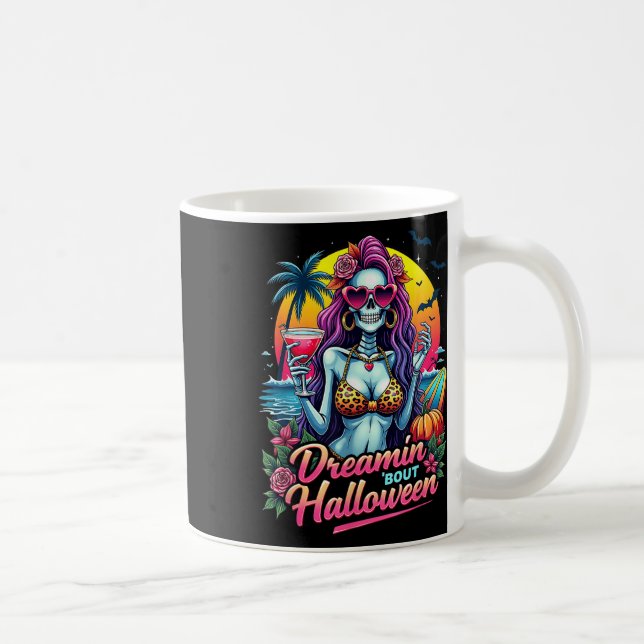 Funny Skeleton Dreamin Bout Halloween Summerween V Coffee Mug (Right)