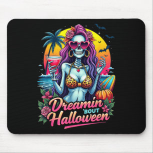 Funny Skeleton Dreamin Bout Halloween Summerween V Mouse Pad