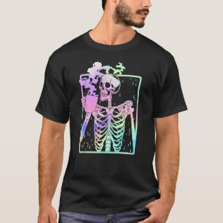 Funny Skeleton Drinking Coffee Caffeine Coffee B T-Shirt