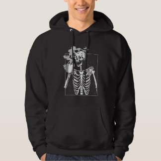 Funny Skeleton Drinking Coffee Caffeine Lover Coff Hoodie