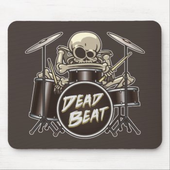 Funny Skeleton Drummer Mouse Pad by Iantos_Place at Zazzle