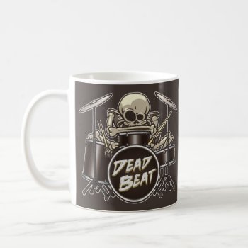 Funny Skeleton Drummer (personalized) Coffee Mug by Iantos_Place at Zazzle