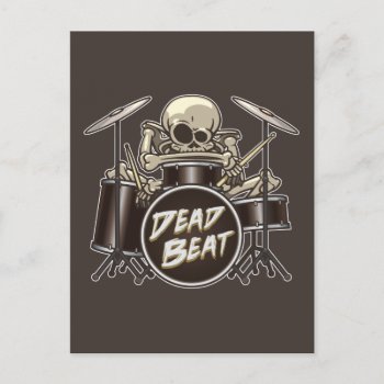 Funny Skeleton Drummer Postcard by Iantos_Place at Zazzle