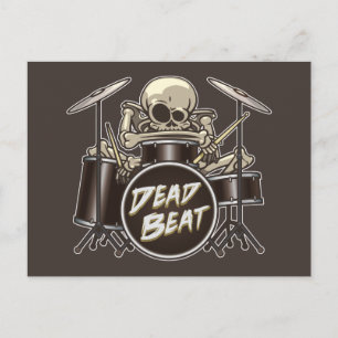 Funny Skeleton Drummer Postcard
