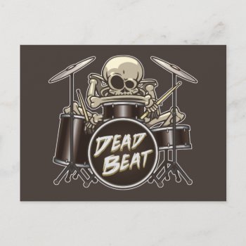 Funny Skeleton Drummer Postcard by Iantos_Place at Zazzle