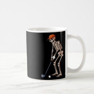 Funny Skeleton Golf Player Golfer Men Dad Hallowee Coffee Mug