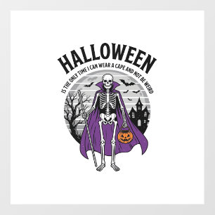 Funny Skeleton Halloween Cape Quote Vintage Design Floor Decals