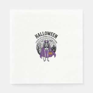 Funny Skeleton Halloween Cape Quote Vintage Design Napkins