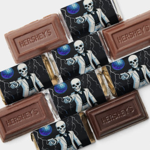 Funny Skeleton Halloween Disco Party Thank You Hershey's Miniatures