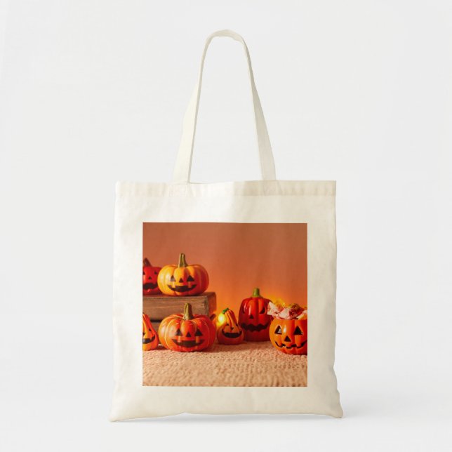 Funny Skeleton Halloween Tote Bag (Front)