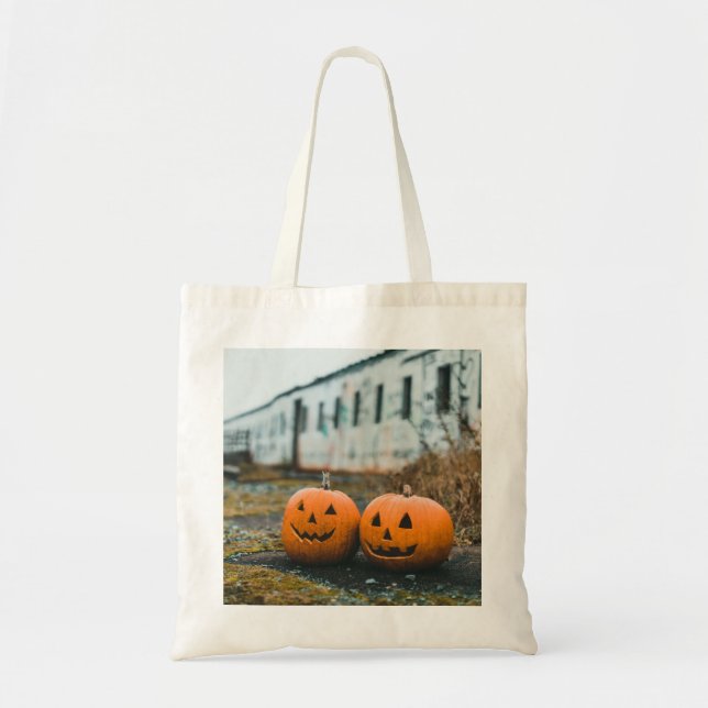 Funny Skeleton Halloween Tote Bag (Front)
