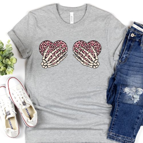 Funny Skeleton Hands Valentines Day T_Shirt