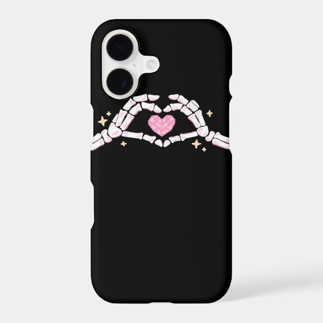 Funny Skeleton Heart Hands Creative Vibe Iphone Case (Back)