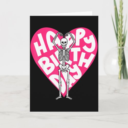 Funny Skeleton Heart Valentine’s Day In Retro Birt