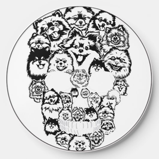 Funny Skeleton Holding A Cat Halloween Wireless Charger (Front)