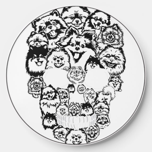 Funny Skeleton Holding A Cat Halloween Wireless Charger (Front)