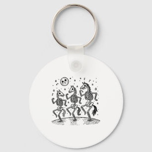 Funny Skeleton Horse Dancing Halloween Horse Lover Keychain